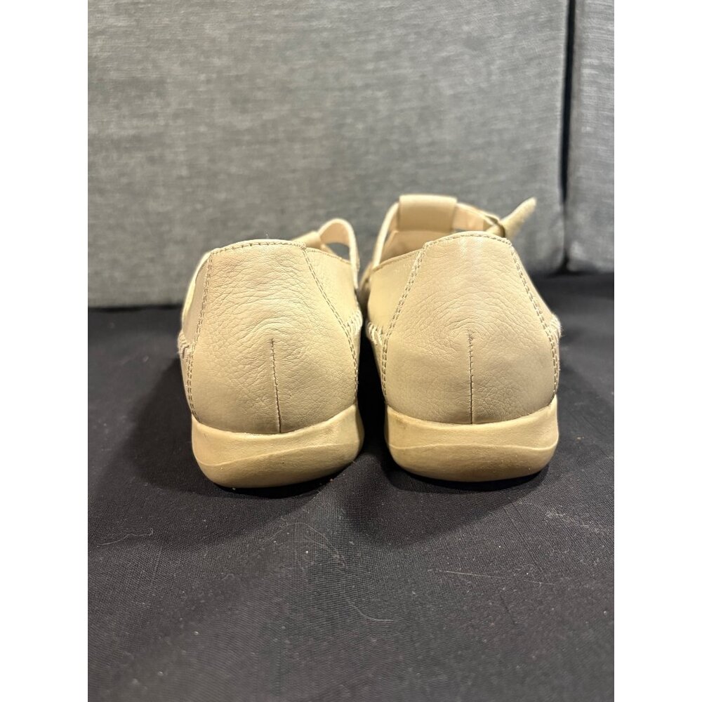 Mushrooms Womens Beige Genuine Leather Loafers Size 8M Mary Jane - Picture 8 of 10